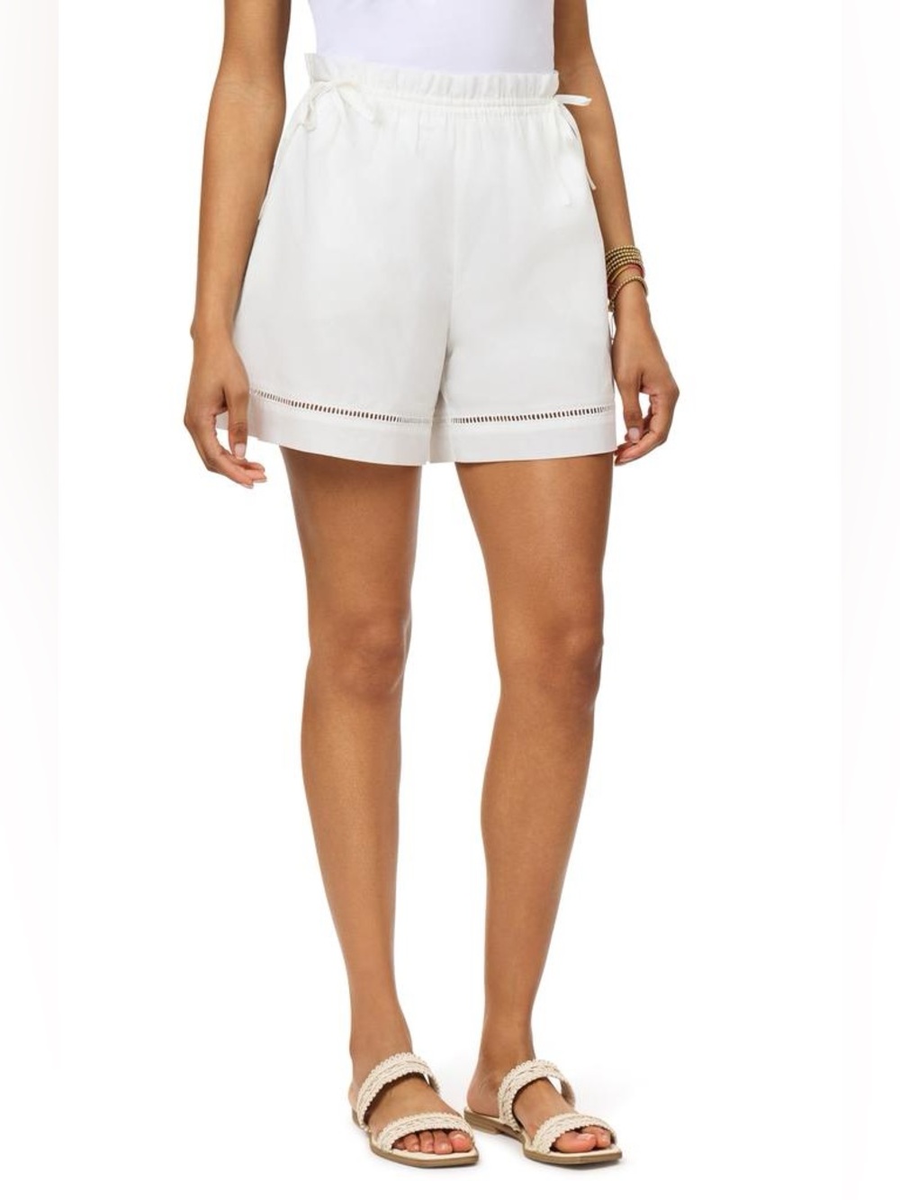 New Scotch & Soda Gathered cotton Shorts in White Sz S MSRP:$138